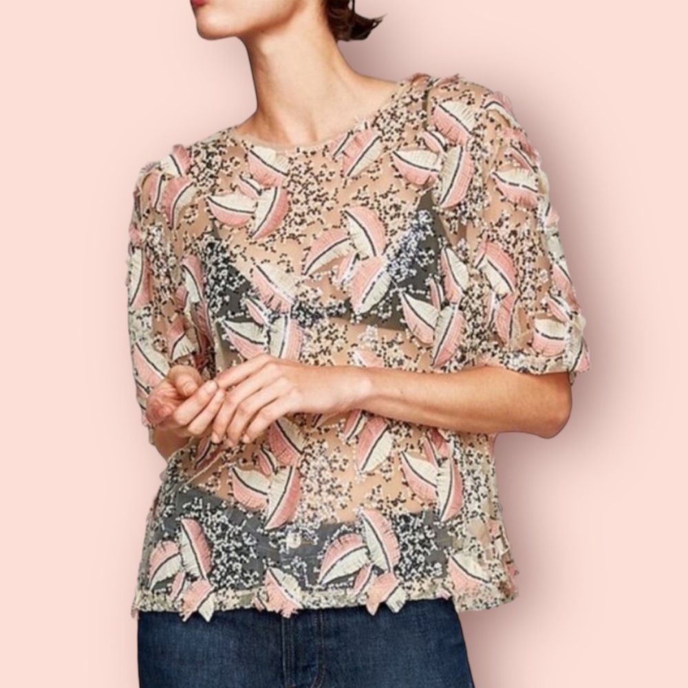 Zara sheer sequin top